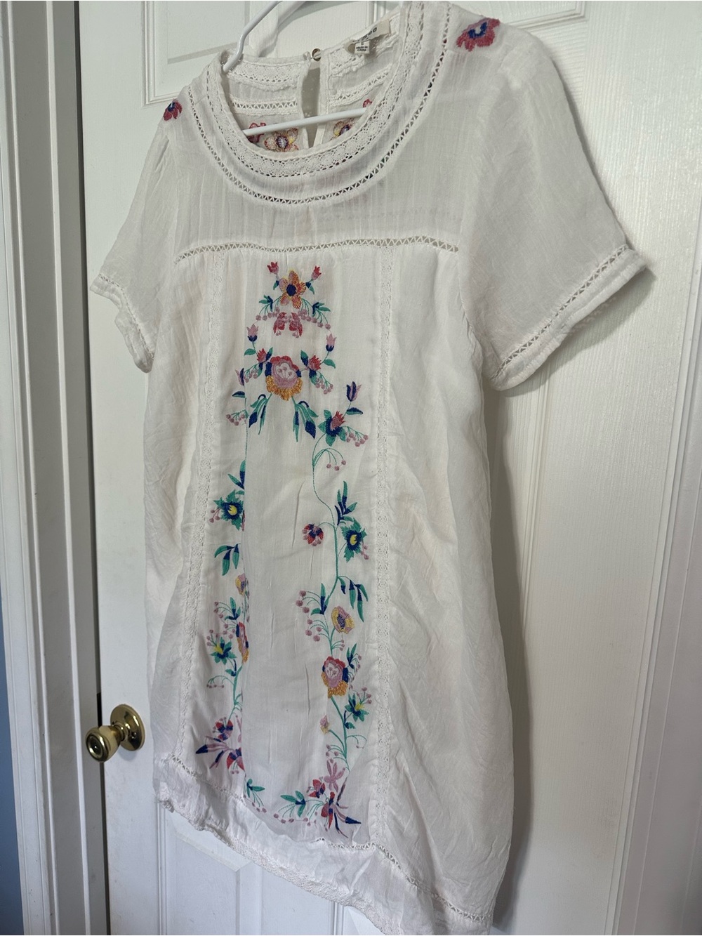 Umgee Embroidered Boho Tunic dress with Floral Detail